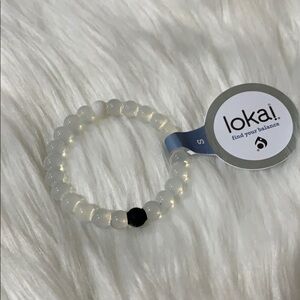 Lokai Bracelet Clear with white and black Size S